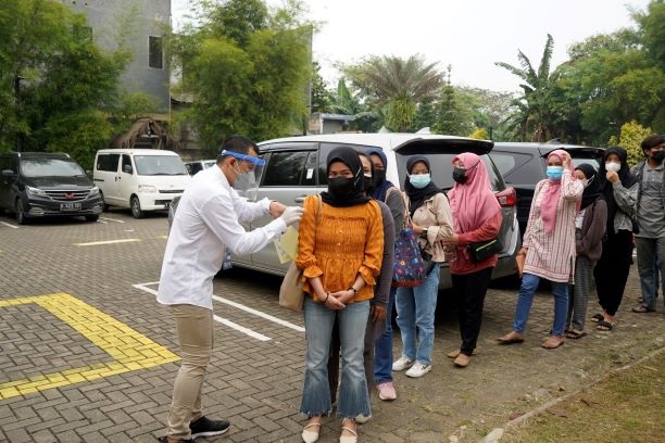 antrian peserta sekitar pukul 7 pagi-